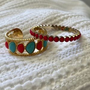 Lilly Pulitzer Set of 2 Bracelets gold pink coral